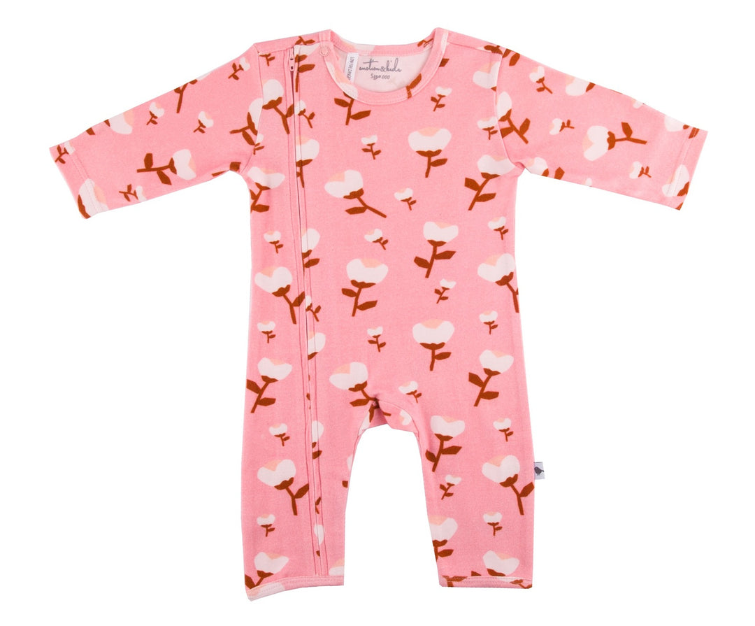 Paper Cut Blossom Romper with Zip