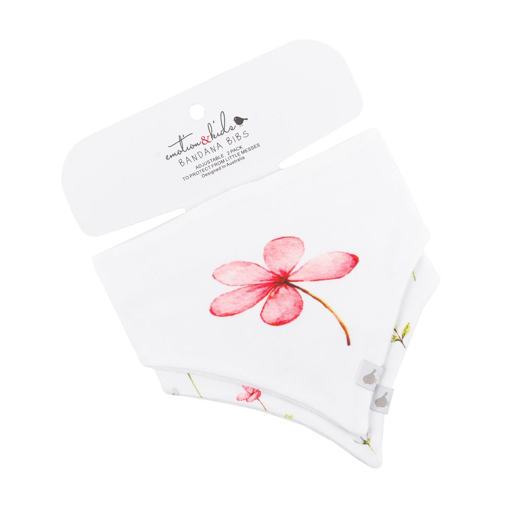 Fleur Organic Cotton Pair Bandana Bibs
