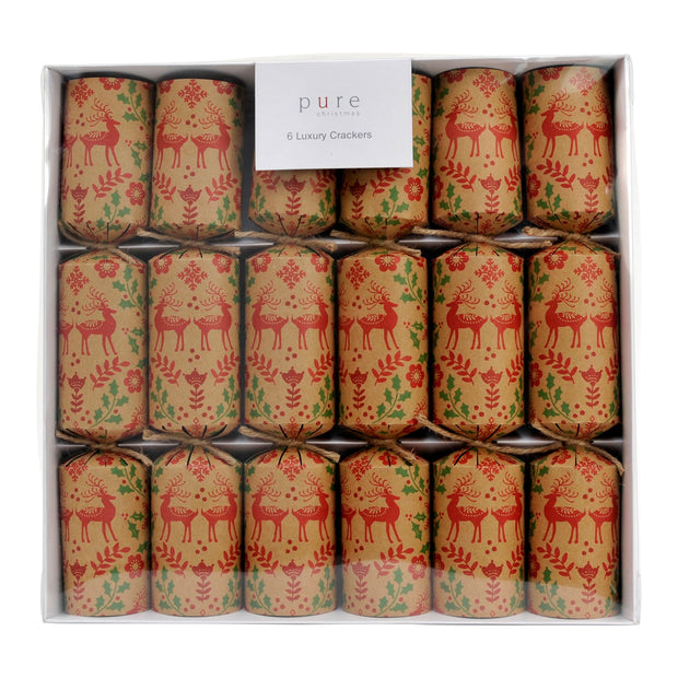 Natural Red Deer Luxury Crackers - Box of 6